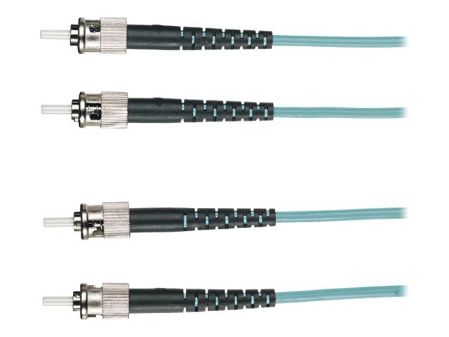 Black Box 3M ST/ST Duplex 10G Multimode 50/125 OM3 Fiber Cable Aqua 10ft