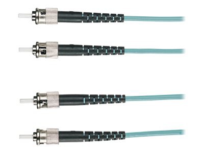Black Box 10M ST/ST Duplex 10G Multimode 50/125 OM3 Fiber Cable Aqua 33ft