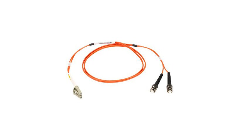 Black Box 2M ST/LC Duplex Multimode 50/125 OM2 Fiber Cable, Orange, 6ft