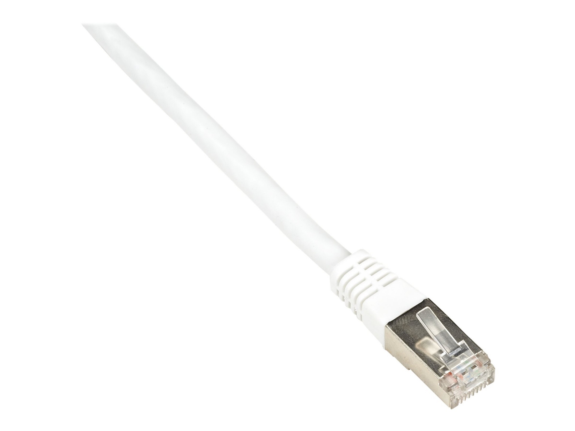 Black Box 1ft Shielded White Cat5 Cat5e 100Mhz Ethernet Patch Cable 1'