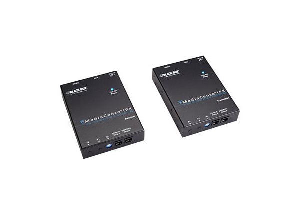 Black Box MediaCento IPX PoE Multicast - 1 x 2 Kit - video/audio/serial extender - 10Mb LAN, 100Mb LAN, GigE