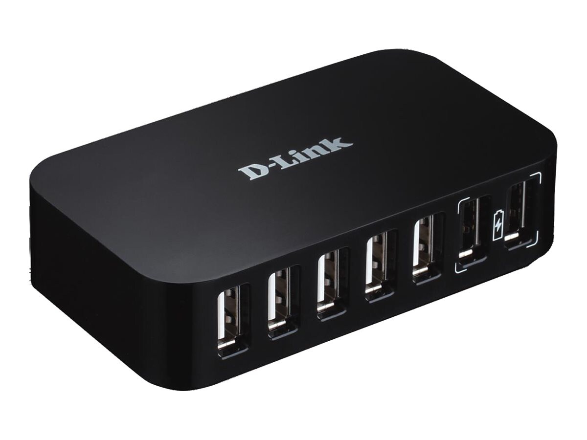 D-Link 7-Port USB 2.0 Hub - Black