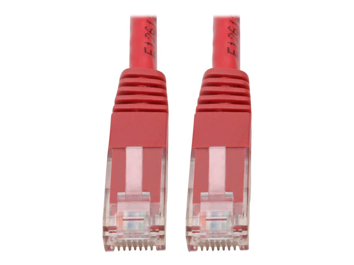 Eaton Tripp Lite Series Cat6 Gigabit Molded (UTP) Ethernet Cable (RJ45 M/M), PoE, Red, 2 ft. (0.61 m) - patch cable - 2