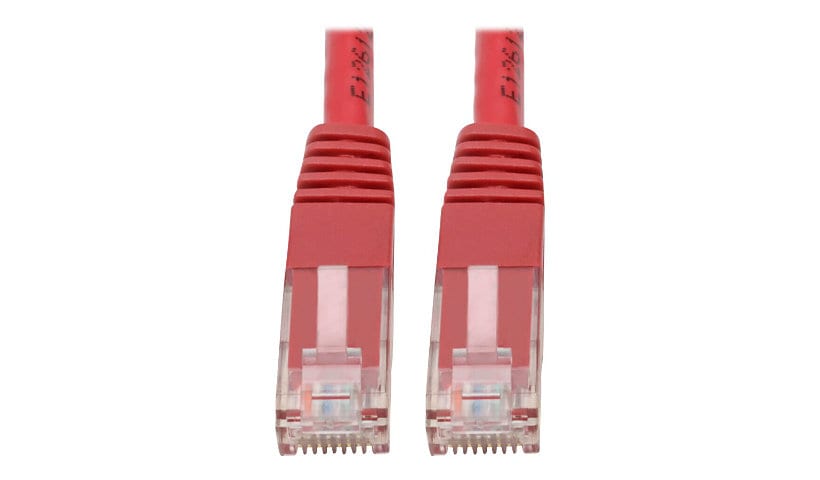 Eaton Tripp Lite Series Cat6 Gigabit Molded (UTP) Ethernet Cable (RJ45 M/M), PoE, Red, 2 ft. (0.61 m) - patch cable - 2