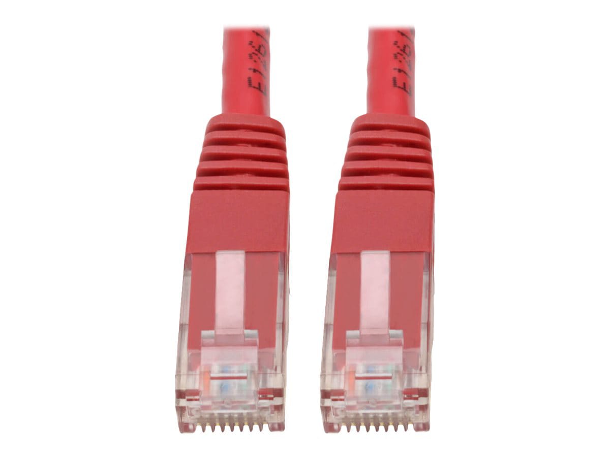 Tripp Lite Cat6 Cat5e Gigabit Molded Patch Cable RJ45 M/M 550MHz Red 3ft