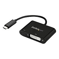 StarTech.com USB C to DVI Adapter with 60W Power Delivery Pass-Through - 10