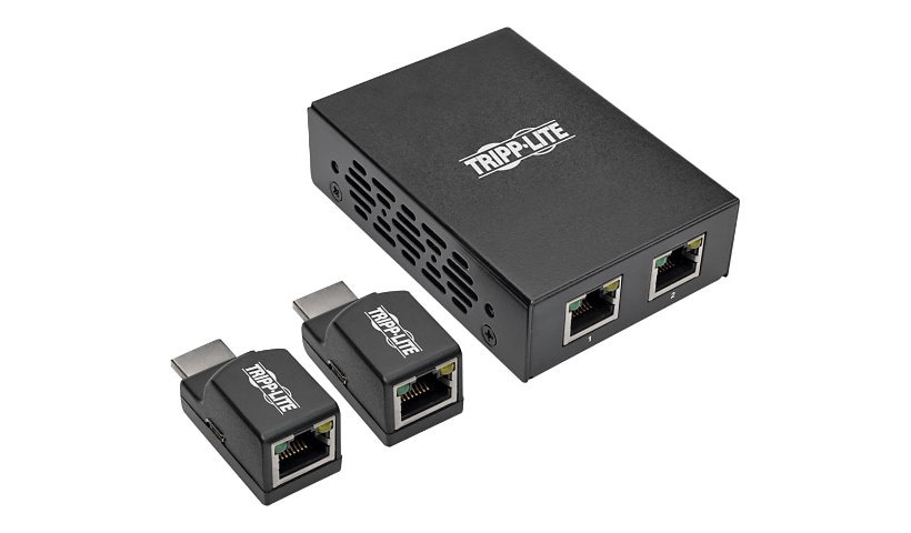 Tripp Lite 2-Port HDMI over Cat5/Cat6 Extender Kit, Power over Cable, Box-Style Transmitter, 2 Mini Receivers, 1080p @