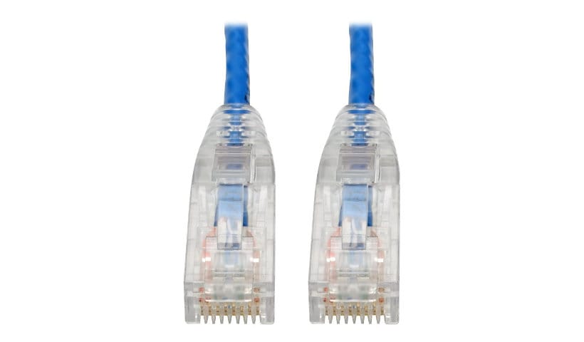 Eaton Tripp Lite Series Cat6 Gigabit Snagless Slim UTP Ethernet Cable (RJ45 M/M), PoE, Blue, 6-in. (15.24 cm) - patch