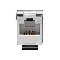 Tripp Lite Cat6a 110-Style Punchdown RJ45 Keystone Jack, White, TAA - modular insert - TAA Compliant