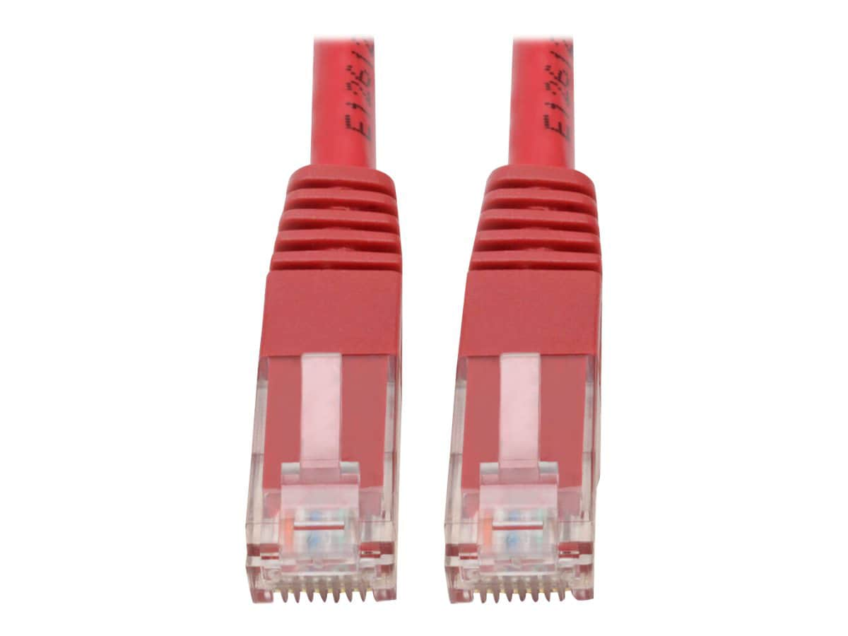 Eaton Tripp Lite Series Cat6 Gigabit Molded (UTP) Ethernet Cable (RJ45 M/M), PoE, Red, 50 ft. (15.24 m) - patch cable -