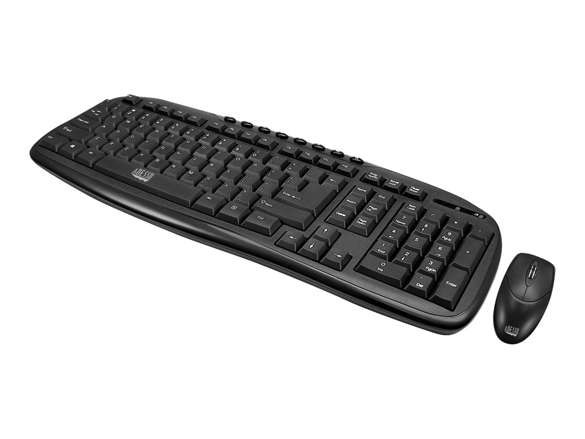 Adesso WKB-1330CB 2.4 GHz Wireless Desktop Keyboard and Mouse Combo