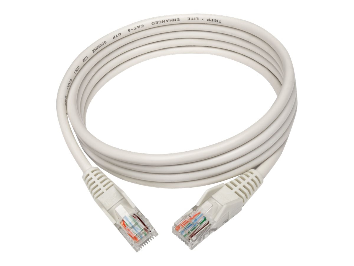 Tripp Lite Cat5 Cat5e Snagless Molded Patch Cable UTP White RJ45 M/M 6ft 6'