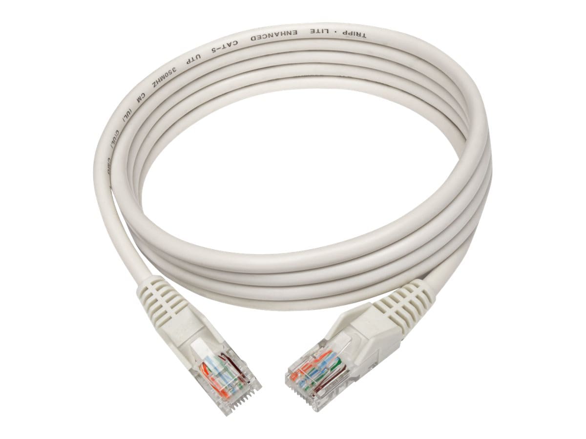 Eaton Tripp Lite Series Cat5e 350 MHz Snagless Molded (UTP) Ethernet Cable (RJ45 M/M), PoE - White, 15 ft. (4.57 m) -