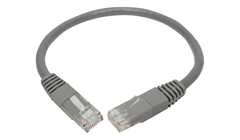 Eaton Tripp Lite Series Cat6 Gigabit Molded (UTP) Ethernet Cable (RJ45 M/M), PoE, Gray, 1 ft. (0.31 m) - patch cable - 1