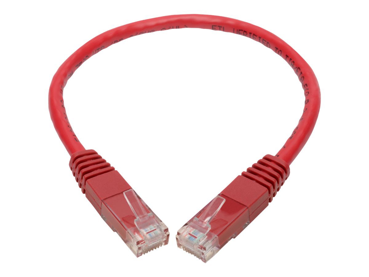 Tripp Lite Cat6 Cat5e Gigabit Molded Patch Cable RJ45 M/M 550MHz Red 1ft