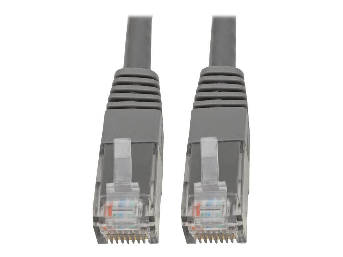 Eaton Tripp Lite Series Cat6 Gigabit Molded (UTP) Ethernet Cable (RJ45 M/M), PoE, Gray, 2 ft. (0.61 m) - patch cable - 2