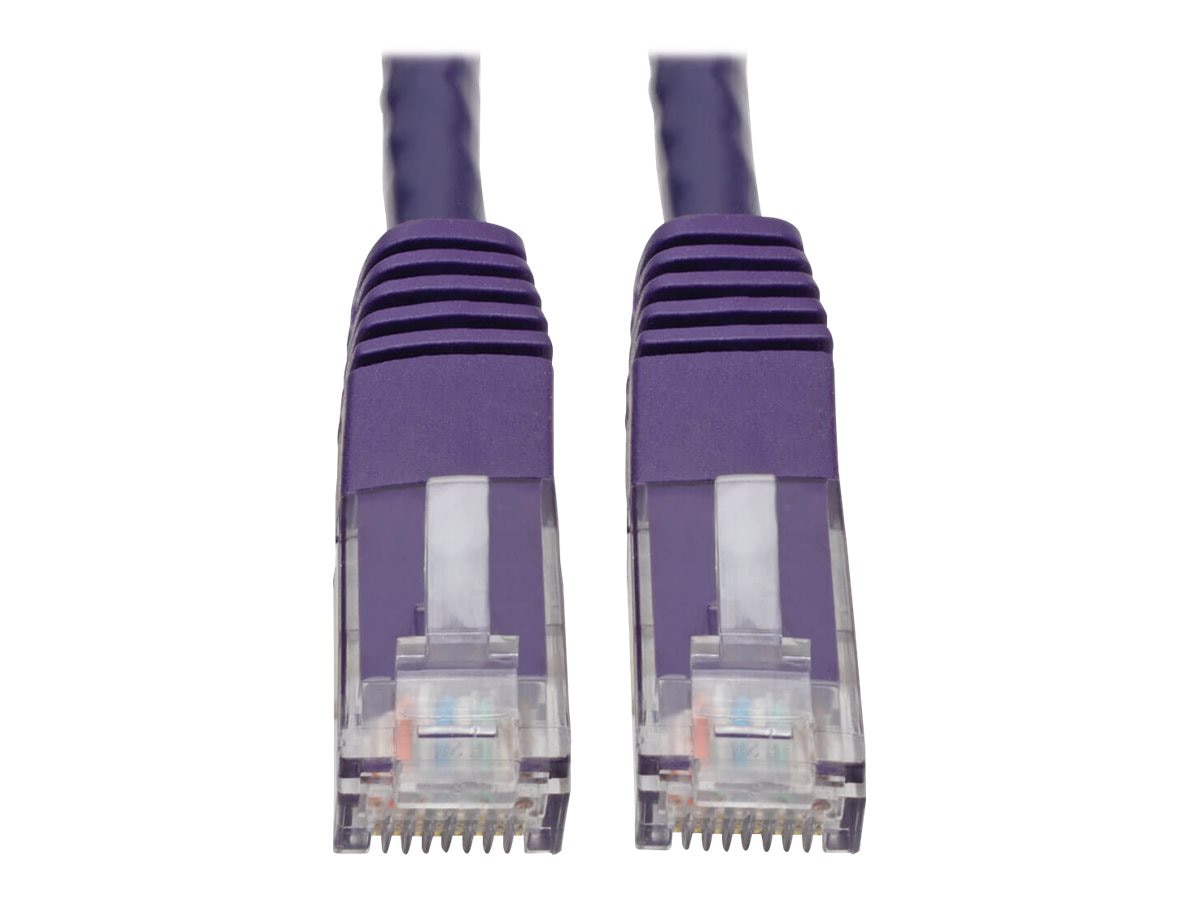 Tripp Lite Cat6 Cat5e Gigabit Molded Patch Cable RJ45 MM 550MHz Purple 15ft