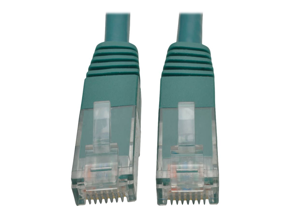 Tripp Lite Premium Cat5/Cat5e/Cat6 Gigabit Molded Patch Cable, 24 AWG, 550 MHz/1 Gbps (RJ45 M/M), Green, 20 ft. - patch