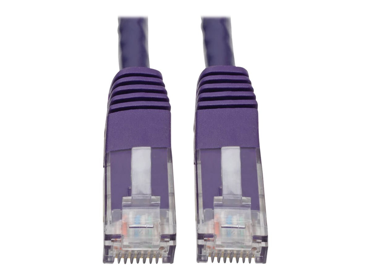 Tripp Lite Cat6 Cat5e Gigabit Molded Patch Cable RJ45 MM 550MHz Purple 25ft