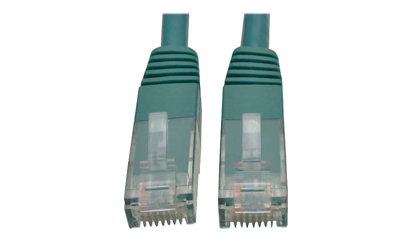 Tripp Lite Premium Cat5/Cat5e/Cat6 Gigabit Molded Patch Cable, 24 AWG, 550 MHz/1 Gbps (RJ45 M/M), Green, 35 ft. - patch
