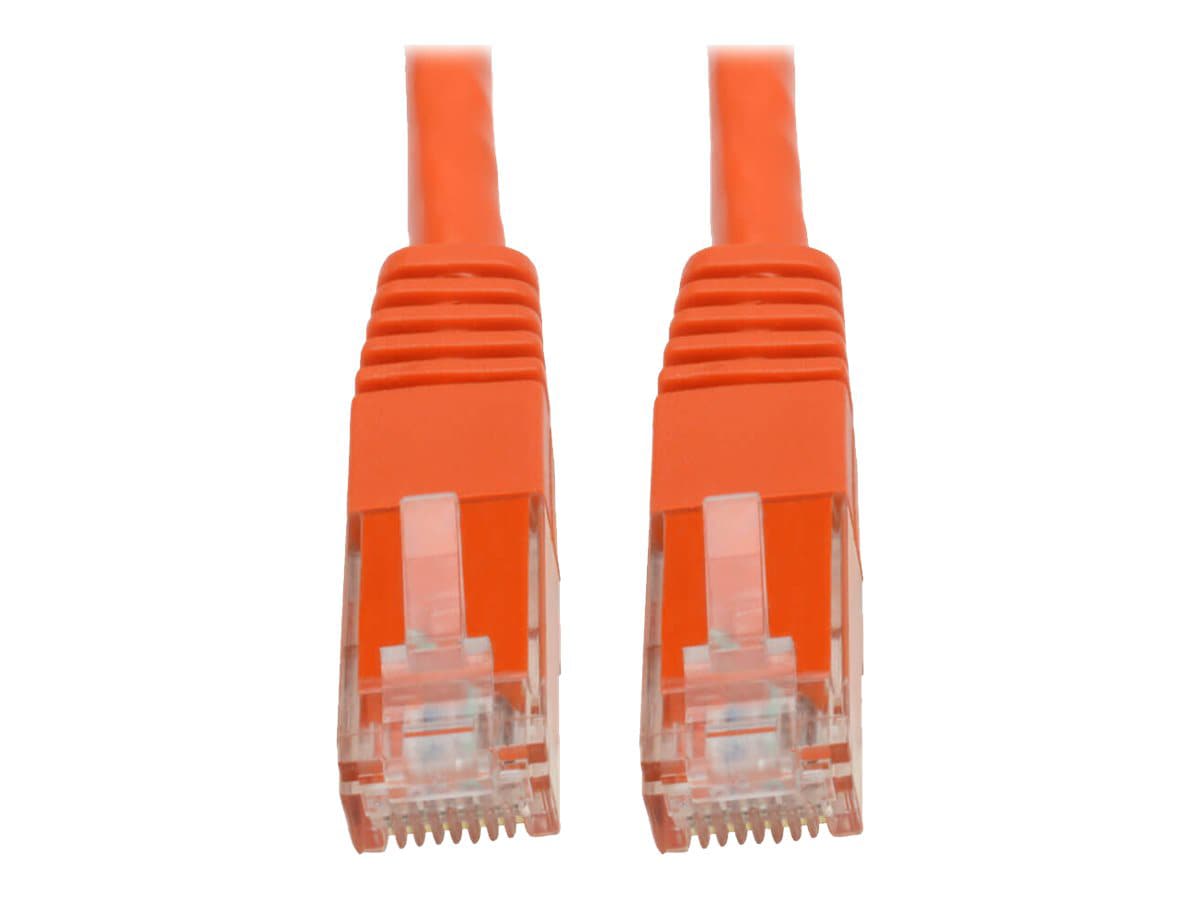 Eaton Tripp Lite Series Cat6 Gigabit Molded (UTP) Ethernet Cable (RJ45 M/M), PoE, Orange, 50 ft. (15.24 m) - patch cable