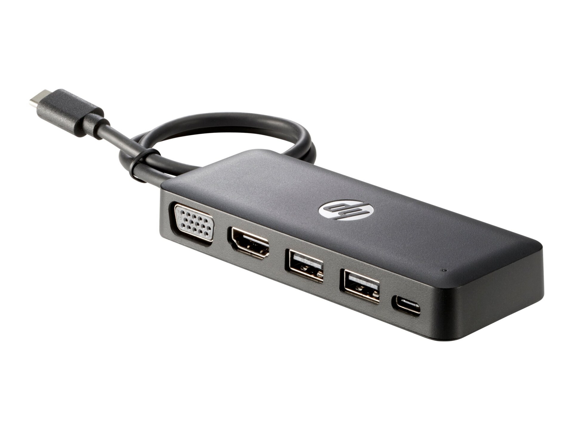 HP Travel Hub - port replicator - USB-C - VGA, HDMI
