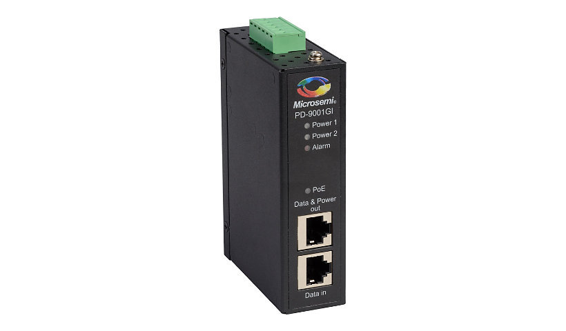 Microchip PD-9501GI, Industrial PoE Midspan, Dual DC input - PoE injector - 60 Watt