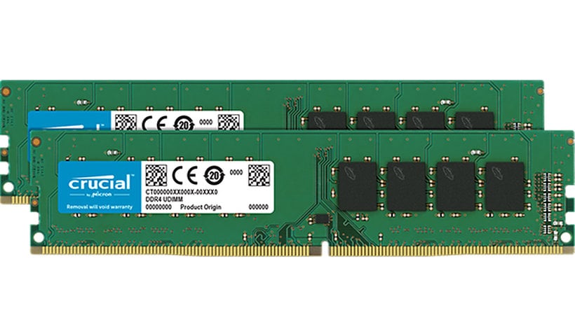 Crucial - DDR4 - kit - 32 GB: 2 x 16 GB - DIMM 288-pin - 2666 MHz / PC4-21300 - unbuffered
