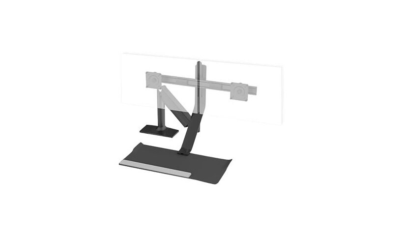 Humanscale QuickStand Lite - mounting kit - for 2 LCD displays / keyboard -