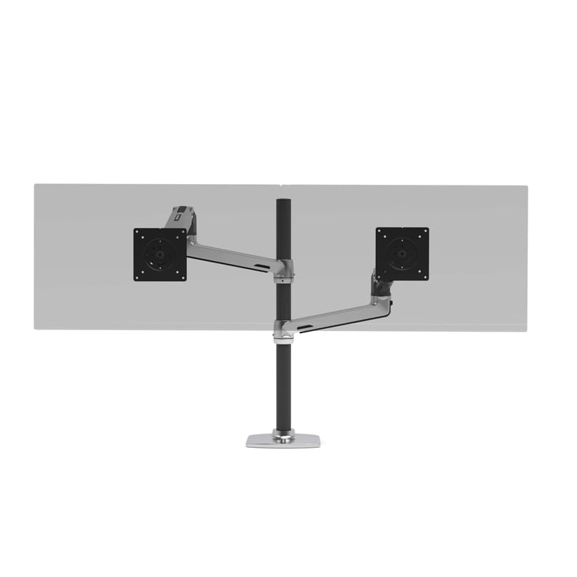 Ergotron LX Dual Stacking Arm - Tall Pole - Polished Aluminum