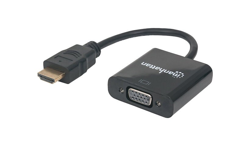 Manhattan HDMI to VGA Converter cable, 1080p, 30cm, Male to Female, Micro-USB Power Input Port for additional power if