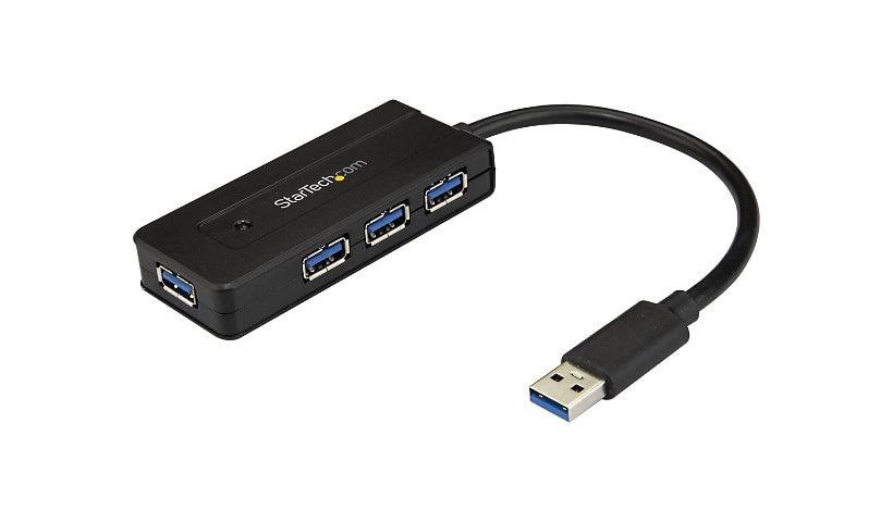 StarTech.com 4 Port USB 3.0 Hub SuperSpeed 5Gbps w/ Fast Charge - Portable USB 3.2 Gen 1 (5Gbps) Type-A Laptop/Desktop