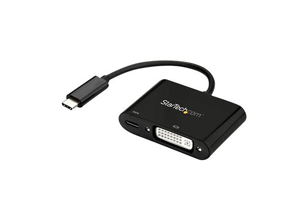 StarTech.com USB C to DVI Adapter Converter w/ 60W PD Pass-through - 1080p