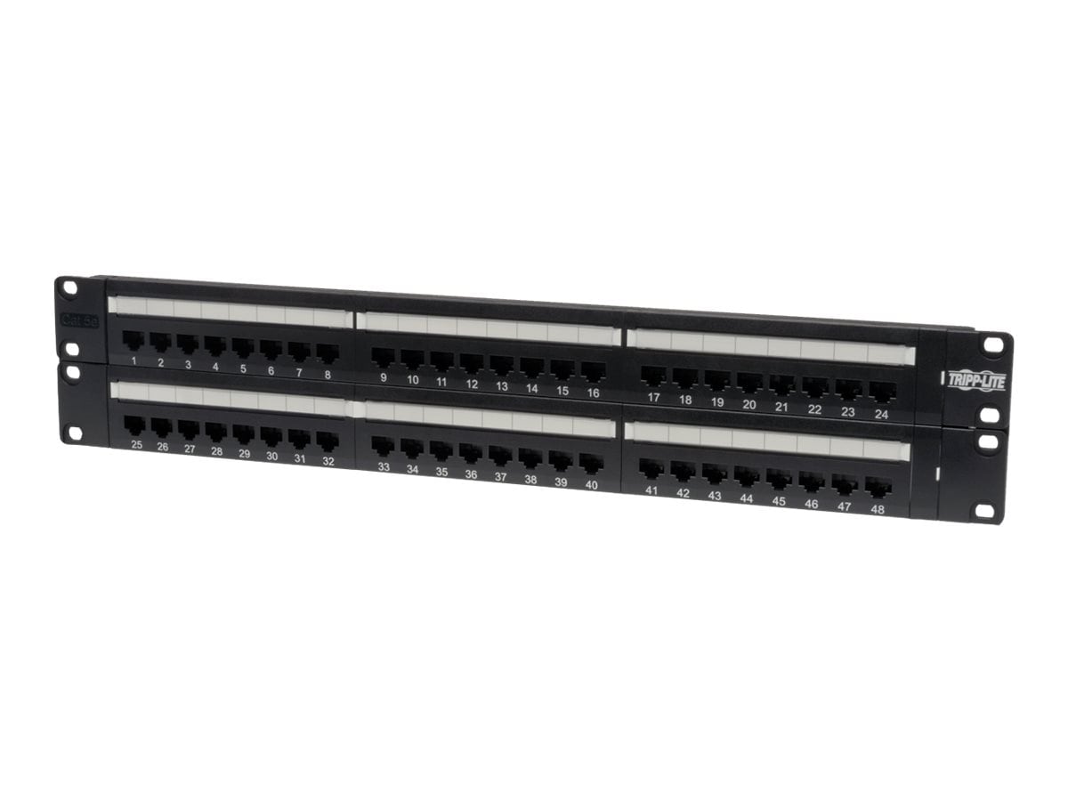 Eaton Tripp Lite Series 48-Port Cat5e Cat5 Rackmount Patch Panel 568B 110 Punch 2URM TAA - patch panel - 19"