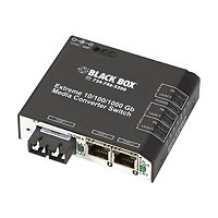 Black Box Extreme Media Converter Switch 24-VDC - fiber media converter - 1
