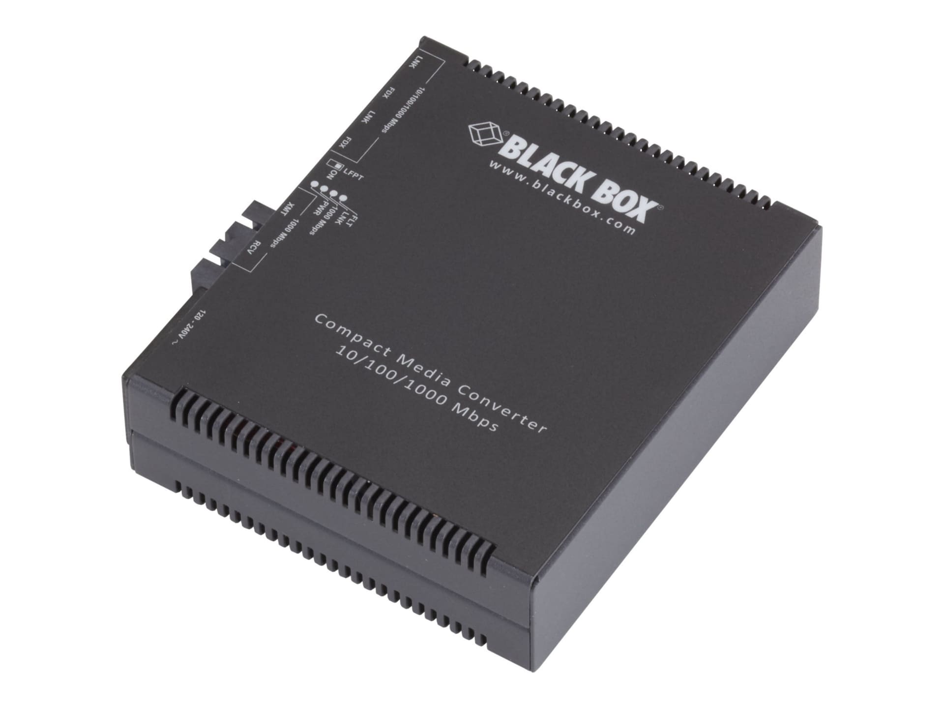 Black Box Compact Media Converter - fiber media converter - 10Mb LAN, 100Mb LAN, GigE - TAA Compliant