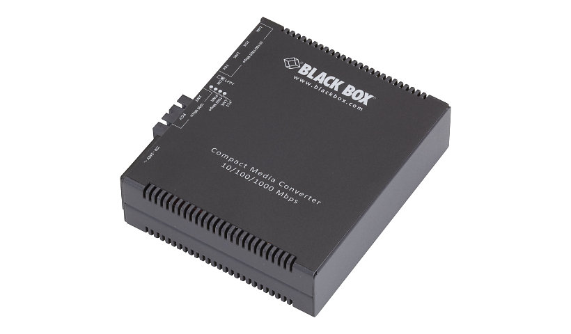 Black Box Compact Media Converter - fiber media converter - 10Mb LAN, 100Mb LAN, GigE - TAA Compliant