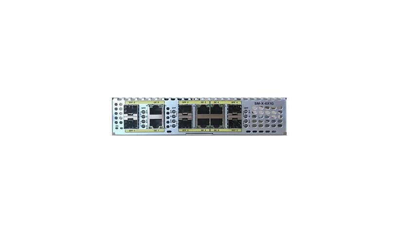 Cisco SM-X-6X1G Gigabit Ethernet Service Module - module d'extension - Gigabit Ethernet x 6 + Gigabit SFP x 6