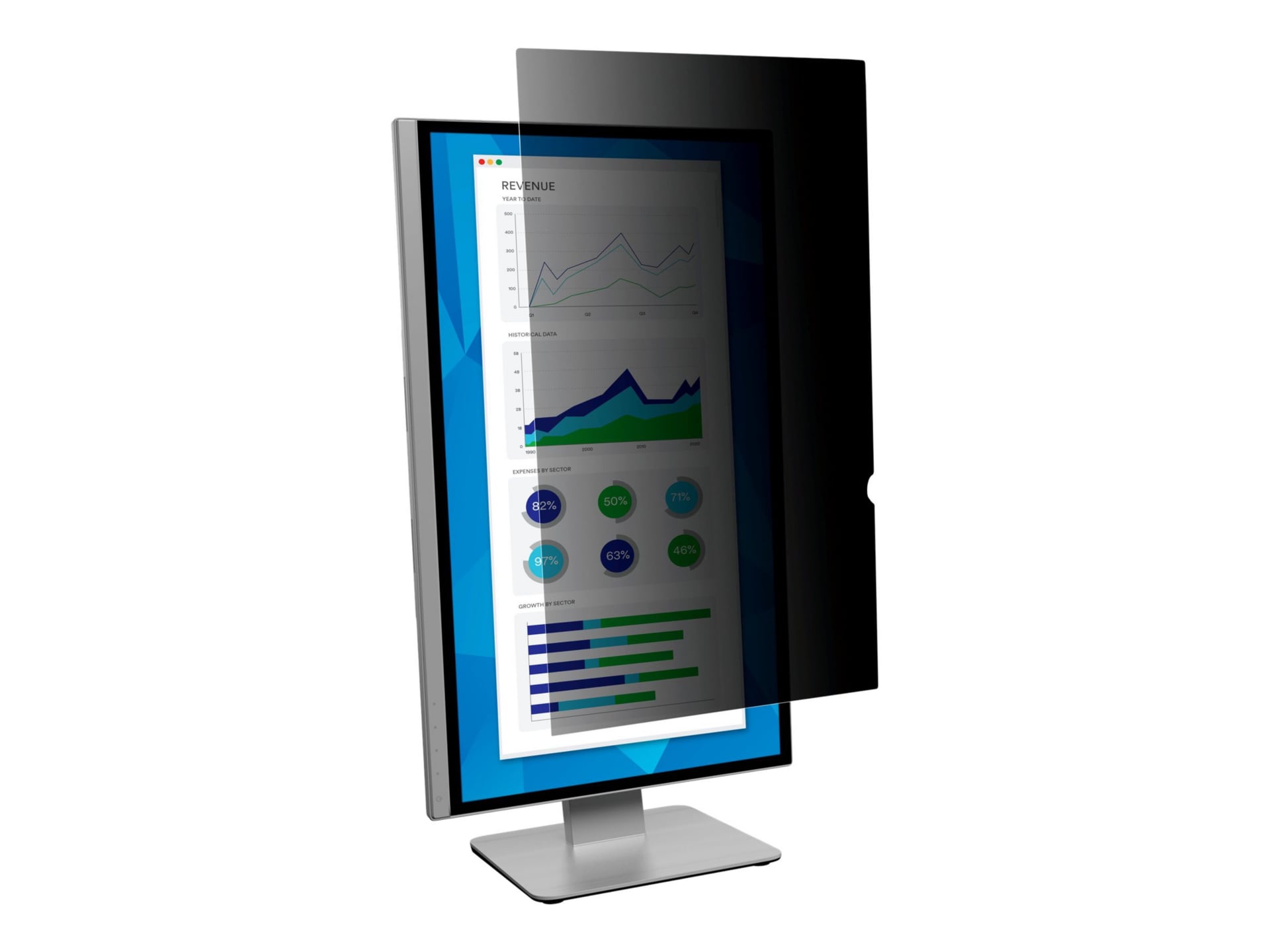 3M Display Privacy Filter - 25.0", 16:9, Portrait View, TAA Compliant