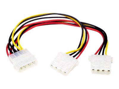 StarTech.com LP4 to 2x LP4 Power Y Splitter Cable - 4 pin Molex adapter