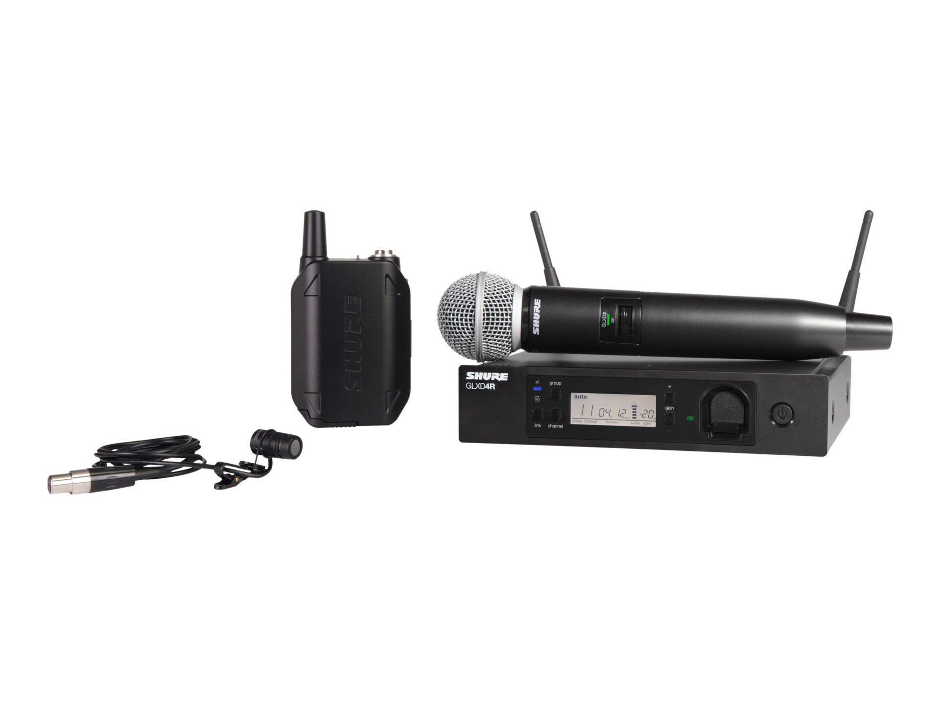 Shure GLXD124R/85 Handheld and Lavalier Combo Wireless System - wireless mi