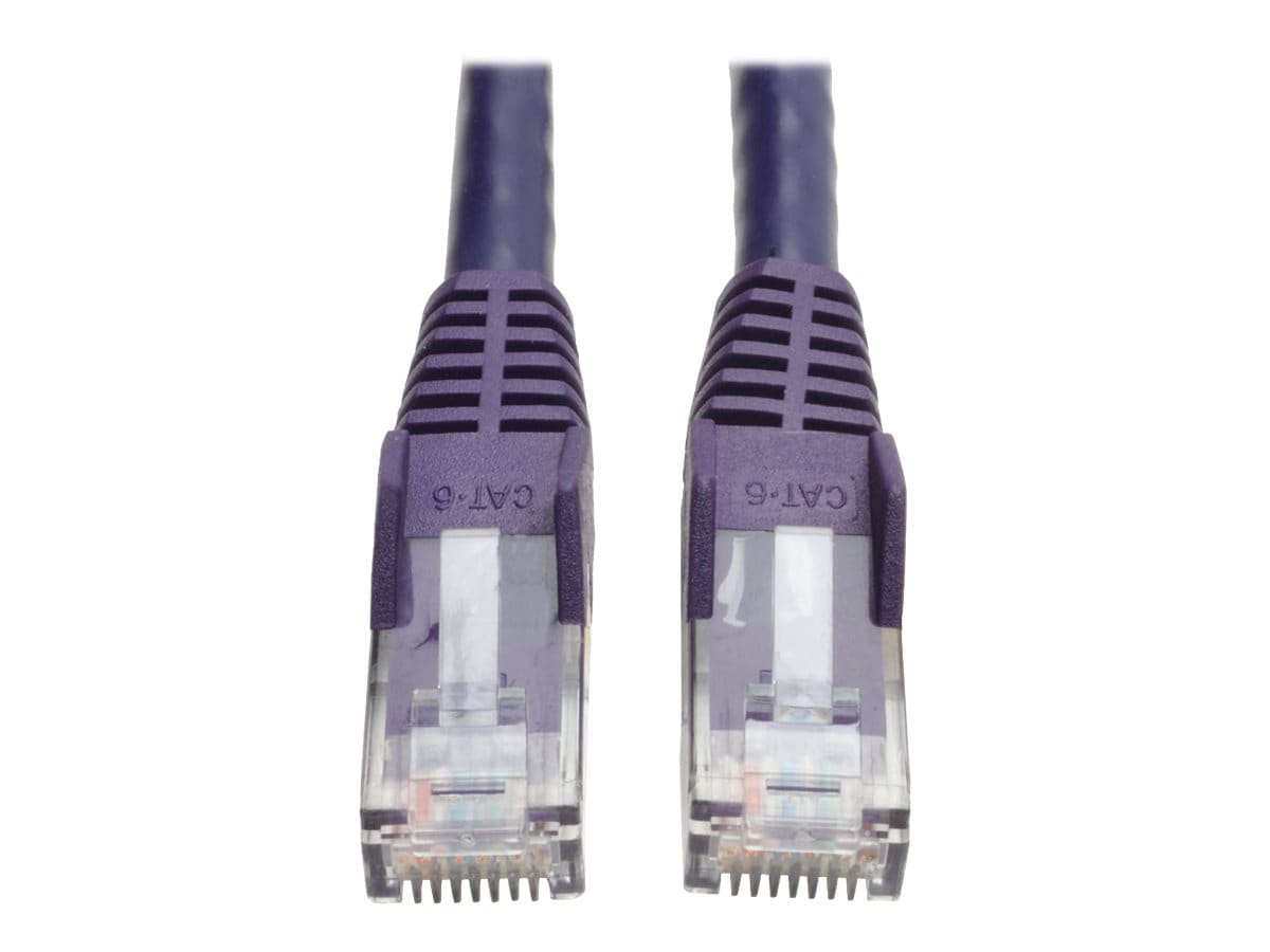 Eaton Tripp Lite Series Cat6 Gigabit Snagless Molded (UTP) Ethernet Cable (RJ45 M/M), PoE, Purple, 50 ft. (15.24 m) -