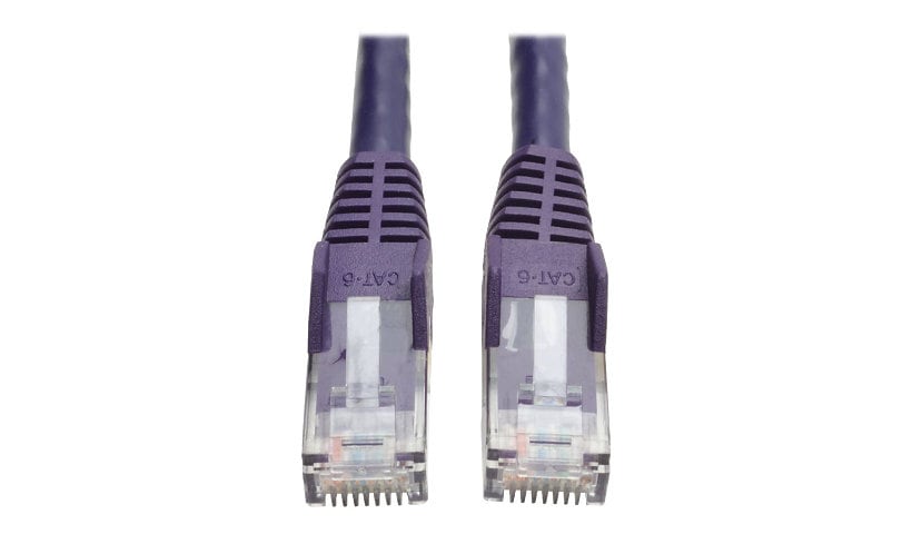 Eaton Tripp Lite Series Cat6 Gigabit Snagless Molded (UTP) Ethernet Cable (RJ45 M/M), PoE, Purple, 50 ft. (15.24 m) -