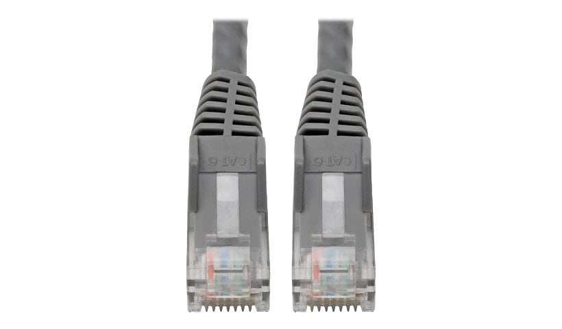 Eaton Tripp Lite Series Cat6 Gigabit Snagless Molded (UTP) Ethernet Cable (RJ45 M/M), PoE, Gray, 6-in. (15.24 cm) -