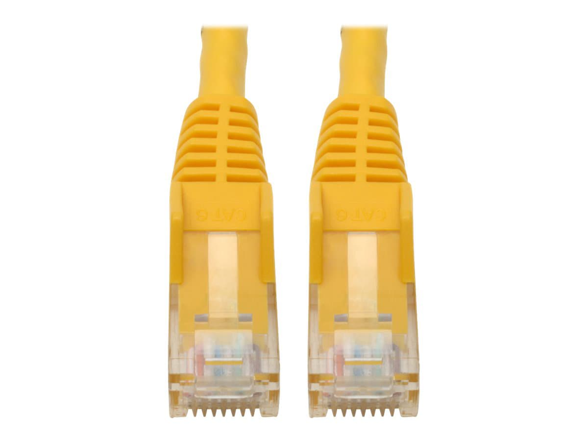 Eaton Tripp Lite Series Cat6 Gigabit Snagless Molded (UTP) Ethernet Cable (RJ45 M/M), PoE, Yellow, 6-in. (15.24 cm) -