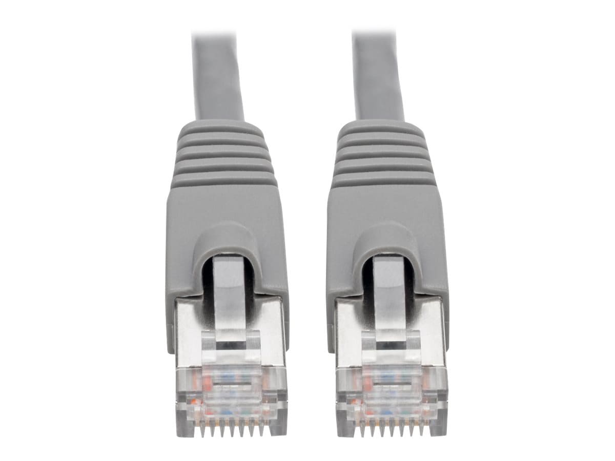 Tripp Lite Cat6a Snagless Shielded STP Patch Cable 10G, PoE, Gray M/M 3ft