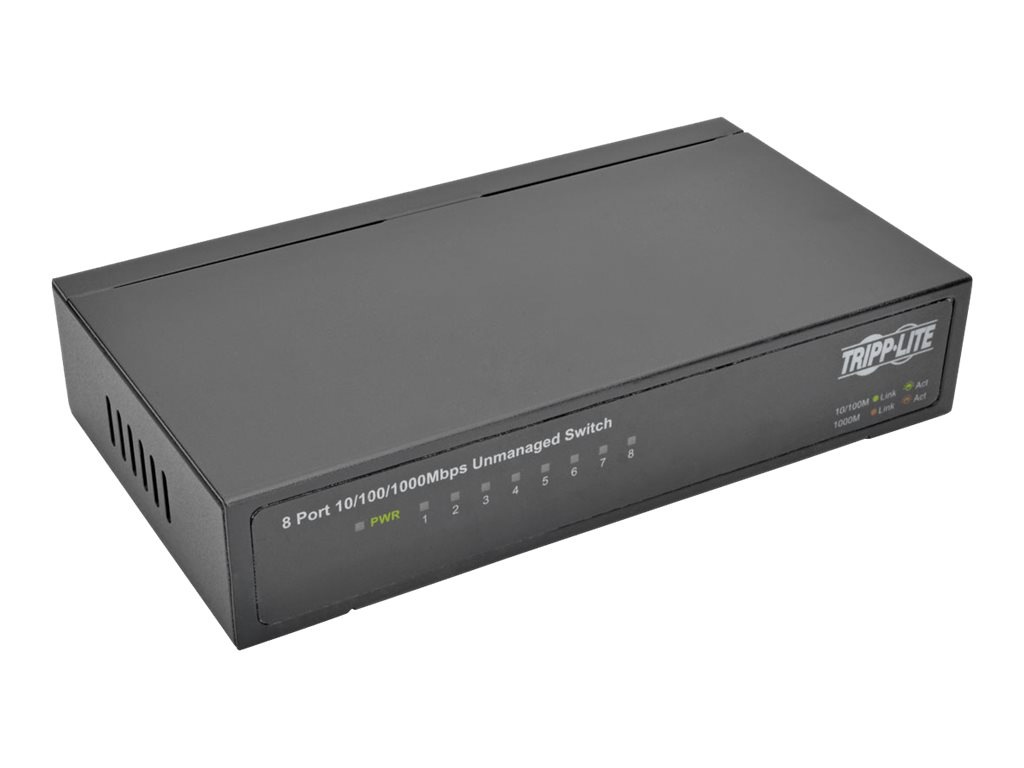 Tripp Lite 8-Port Gigabit Ethernet Switch Desktop Metal Unmanaged Switch - switch - 8 ports - unmanaged