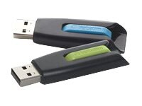Clé USB 3.2 Verbatim 32 Go, Store'n'Click, rouge-bleu Type-A, (R) 80 Mo/s,  (W) 25 Mo/s, blister de vente au détail (paquet de 3), Clés USB, Cartes  mémoires