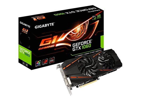 Gigabyte GeForce GTX 1060 G1 Gaming 3G (rev. 2.0) - OC Edition - graphics card - GF GTX 1060 - 3 GB