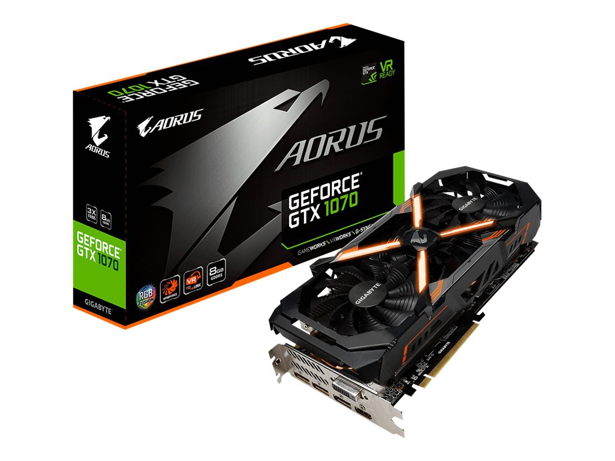 Gigabyte AORUS GeForce GTX 1070 8G (rev. 2.0) - graphics card - GF GTX 1070 - 8 GB